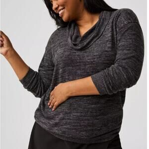 Torrid Womens Cowl Neck Sweater Plus Size 0X Stretch Minimalist Knit Casual Gray